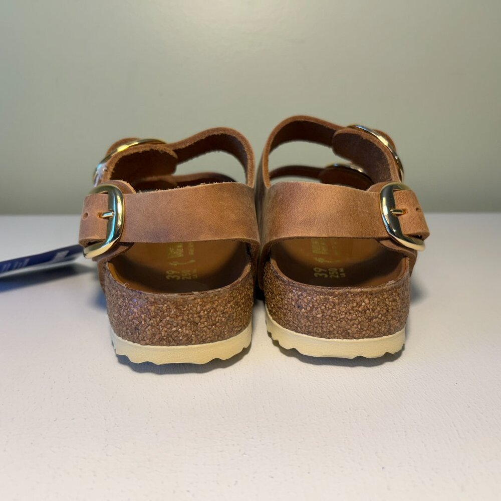 Birkenstock Milano Big Buckle Oiled Leather Sandals - Picture 9 of 15